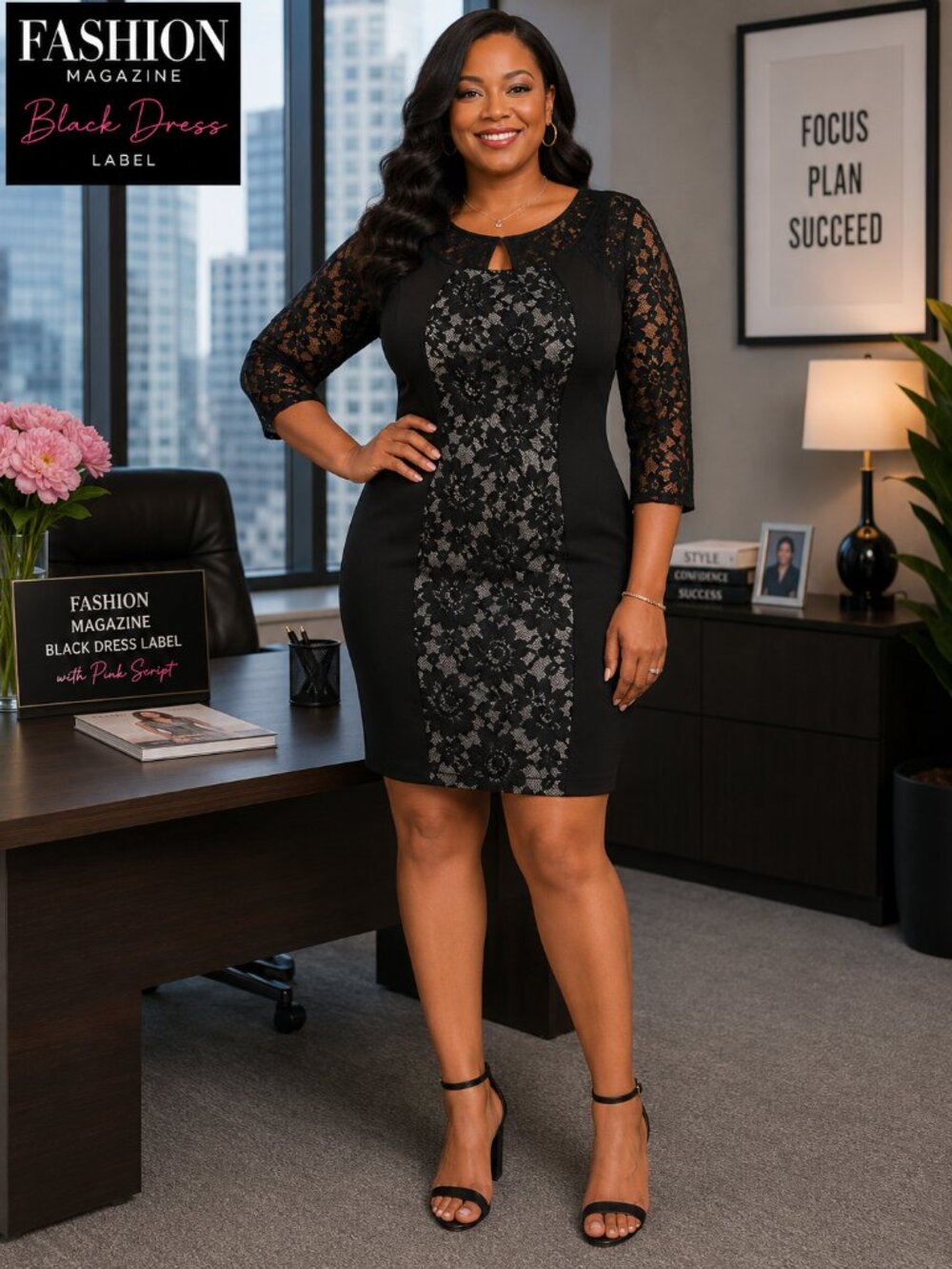 Fashion Magazine Black Dress Label